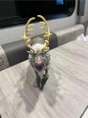 Disney Sven Reindeer Figure - Gray with Yellow Antlers and Purple Nose